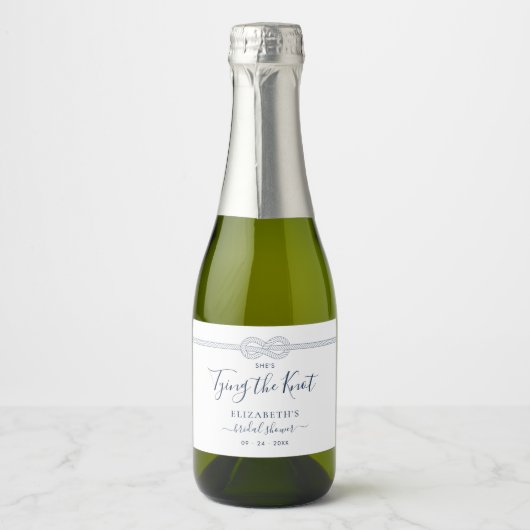 Bruiloft favoriet met scheepvaart thema 'De Knoop  Sparkling Wijnetiket (Voorkant)
