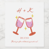 Bruiloft Favoriet Trouwfeest Wijn Etiket (Enkel label)