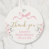 Bruiloft favorietlabels met lint bedankjes labels (Voorkant)