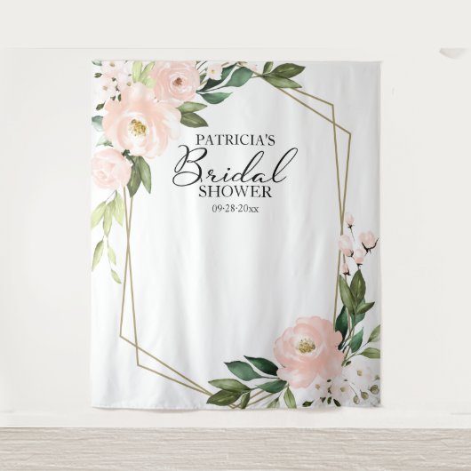 Bruiloft Feest Achtergrond Foto Requisiet Roze Blo Wandkleed (Voorkant)