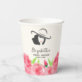 Bruiloft Feest 'Big Hat Lady Roses' Papieren Bekers (Achterkant)