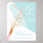 Bruiloft Feest Blauwe Welkom Poster (Voorkant)