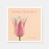 Bruiloft Feest Bloem Roze Tulp Servetten (Voorkant)