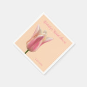 Bruiloft Feest Bloem Roze Tulp Servetten (Hoek)