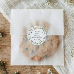 Bruiloft Feest Bloemen Wilde Bloem Bloei Favoriet Ronde Sticker