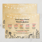 Bruiloft Feest Bloemstuk Itinerary Vrijgezellenfee Kaart (Voorkant / Achterkant)