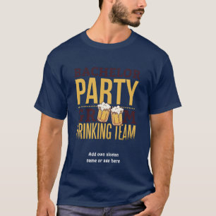 Bruiloft Feest Bruidegom Drinkende Team Grappige H T-shirt