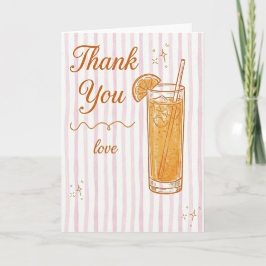 Bruiloft Feest Dank Je Wel Liefde Cocktail Chic Kaart (Voorkant)