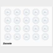 Bruiloft Feest - Elegante Blauwe Feest Ronde Sticker (Vel)