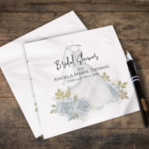Bruiloft Feest Elegante Calligrafie Blauwe Bloemen