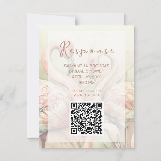 Bruiloft Feest Evenement QR Code Reactiekaart RSVP Kaartje (Achterkant)