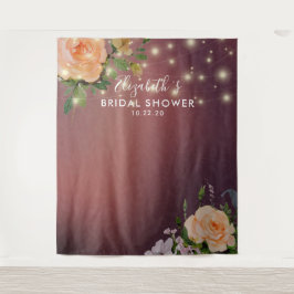 Bruiloft Feest Foto Achterwand Bloemen Slingerlamp Wandkleed