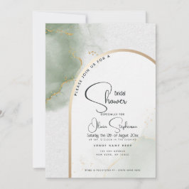 Bruiloft Feest | Gedempte Salie Abstracte Marmer Kaart