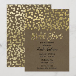 Bruiloft Feest Gold Moderne Chic Rustieke Kraft Kaart