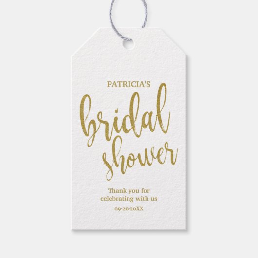 Bruiloft Feest Goud Glitter Bedankt Cadeaulabel (Voorkant)