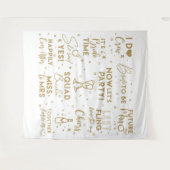 Bruiloft feest goudtekst fotohokje Achtergrond ban Wandkleed (Voorkant (horizontaal))