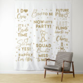 Bruiloft feest goudtekst fotohokje Achtergrond ban Wandkleed (In situ)