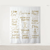 Bruiloft feest goudtekst fotohokje Achtergrond ban Wandkleed (Voorkant)