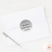 Bruiloft Feest Grijs & Zilver Glitter Druppels Gla Ronde Sticker (Envelop)