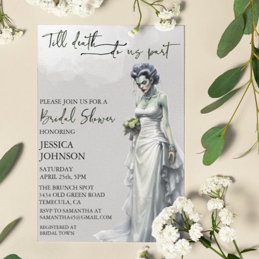 Bruiloft Feest Halloween Bruid van Frankenstein Kaart