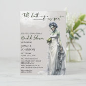 Bruiloft Feest Halloween Bruid van Frankenstein Kaart (Staand voorkant)