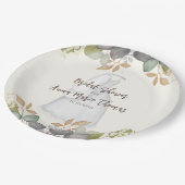 Bruiloft Feest Herfstbladeren Trouwjurk Elegant Papieren Bordje (Gekanteld)