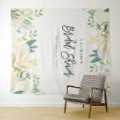 Bruiloft Feest | Ivoor Bloemen Foto Achtergrond Wandkleed (In Situ (horizontaal))