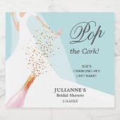 Bruiloft Feest Knal de Kurk Sparkling Wijnetiket (Enkel label)