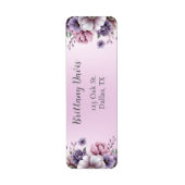 Bruiloft Feest Lavendel Bloemen Retouradres Etiket (Voorkant)