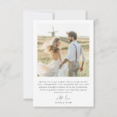 Bruiloft Feest Liefde & Dank 4 Foto Bruidsjurk Bedankkaart (Achterkant)