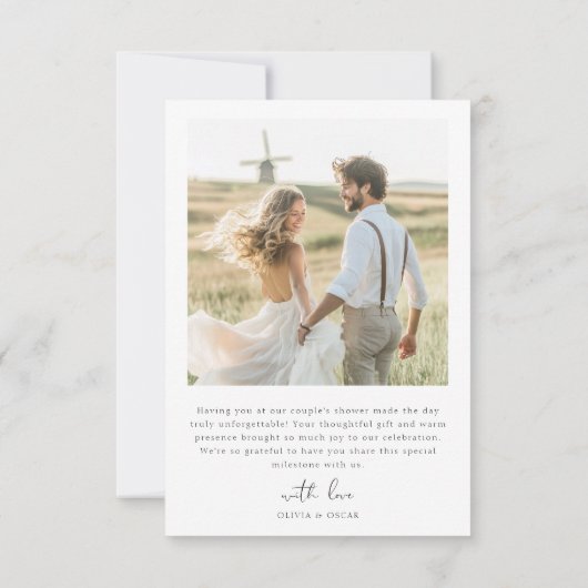 Bruiloft Feest Liefde & Dank 4 Foto Bruidsjurk Bedankkaart (Achterkant)