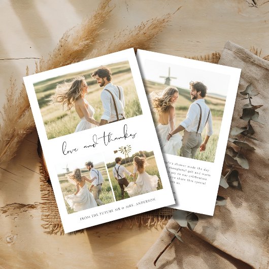 Bruiloft Feest Liefde & Dank 4 Foto Bruidsjurk Bedankkaart