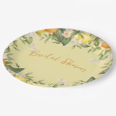 Bruiloft Feest Limonenen Sinaasappels Citrus Bloem Papieren Bordje (Gekanteld)