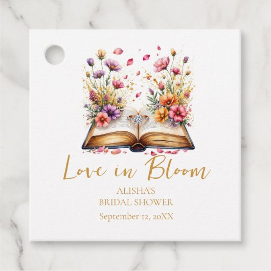Bruiloft Feest "Love In Bloom" Bedankjes Labels (Voorkant)
