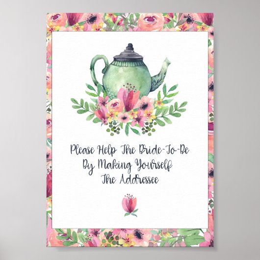 Bruiloft Feest Maak uzelf de geadresseerde bord Poster (Voorkant)