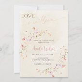 Bruiloft Feest met Love Is in Bloom Thema Kaart (Voorkant)