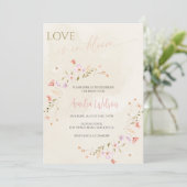 Bruiloft Feest met Love Is in Bloom Thema Kaart (Staand voorkant)