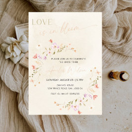 Bruiloft Feest met Love Is in Bloom Thema Kaart