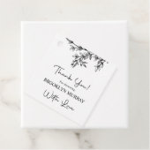 Bruiloft Feest, Moderne Bruiloft, Zwart en wit Bedankjes Labels (In situ)