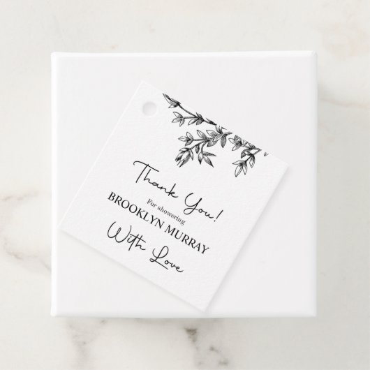 Bruiloft Feest, Moderne Bruiloft, Zwart en wit Bedankjes Labels (In situ)