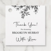 Bruiloft Feest, Moderne Bruiloft, Zwart en wit Bedankjes Labels (Voorkant)