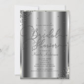 Bruiloft Feest Moderne Zilveren Glans Confetti Kaart (Voorkant)