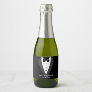 Bruiloft feest mousserende wijn fles sparkling wijnetiket