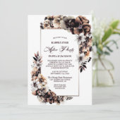 Bruiloft Feest na het Feest Rustieke Herfst Bloems Kaart (Staand voorkant)