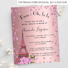 Bruiloft feest Parijs Eiffeltoren roze budget uitn Flyer