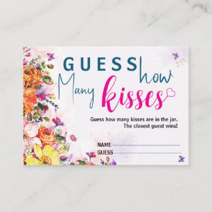 Bruiloft Feest Raad Hoeveel Kusjes Lente Bloemen Informatiekaartje