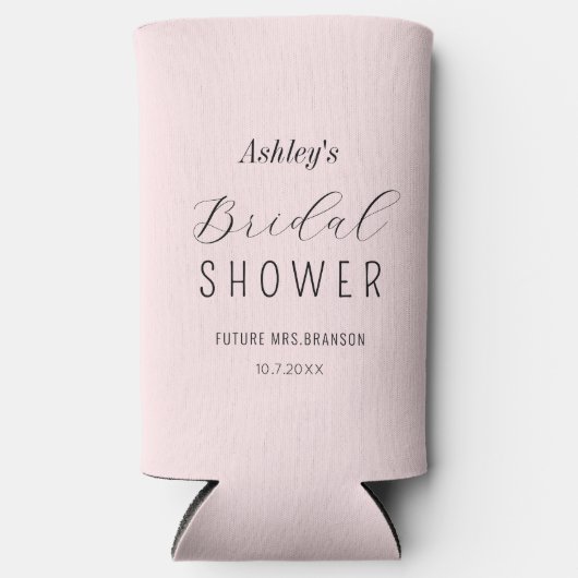 Bruiloft Feest Roze Chic Minimalistisch  Seltzer Blikjeskoeler (Voorkant)