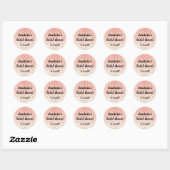 Bruiloft Feest Roze & Goud Zeemeermin Glitters Gla Ronde Sticker (Vel)