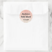 Bruiloft Feest Roze & Goud Zeemeermin Glitters Gla Ronde Sticker (Tas)