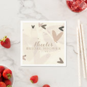 Bruiloft Feest Roze & Taupe Hartjes Chic Feest Servetten (Insitu)